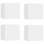 shumee Stenske TV omarice 4 kosi bele 30,5x30x30 cm