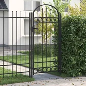 Vrata za ogradu ASSEN s lucnim vrhom celik 102x200 cm crna