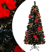 Vidaxl Božično drevo s svetlobnimi vlakni 210 cm 24 LED Večbarvno PVC