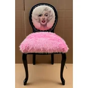 Casa Padrino luxury baroque dining room chair Marilyn Monroe pink/multicolor/black - Handmade pop art designer chair with faux fur - Baroque dining room furniture
