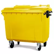 Kontejner za otpatke 1100 litara - Ravan poklopac - Žuti
