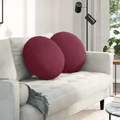 Jastucici za sjedenje 2 pcs Vinska crvena O50 x 19 cm tkanina
