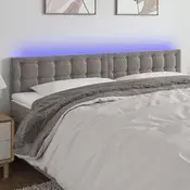 LED uzglavlje svjetlosivo 160x5x78/88 cm baršunasto