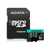 A-DATA UHS-I U3 MicroSDXC 512GB V30S class 10 + adapter AUSDX512GUI3V30SA2-RA1