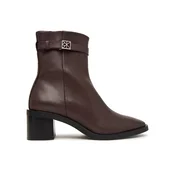 Škornji Calvin Klein Block Heel Ank Boot Lth Hdw HW0HW03171 Rjava