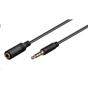 PREMIUMCORD Kabel Jack 3, 5 mm 4 pin M/F 1 m za Apple iPhone, iPad, iPod