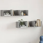 Vidaxl Stenska omarica 2 kosa siva sonoma 75x18x16,5 cm inženirski les
