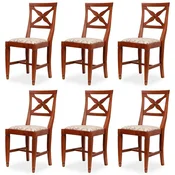 Casa Padrino Biedermeier dining room chair set of 6 gray/brown
