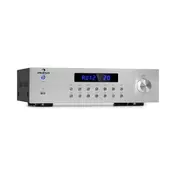 Auna AV2-CD850BT, 4-zona stereo pojacalo, 5 x 80 W RMS, bluetooth, USB, CD, srebrni