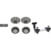 Blanco pribor SATIN DARK STEEL InFino set 2x3,5 za dve koriti (skodelice, InFino okrasne rozete, C-overflow prelivni set), brez dodatne komp.