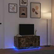 TV ormaric s LED svjetlima boja dimljenog hrasta 100x41x50 cm
