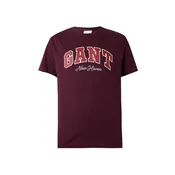 GANT Majica rdeča/vinsko rdeča/bela
