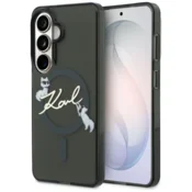 Originalen KARL LAGERFELD MagSafe ovitek Samsung Galaxy S26 Plus 5G - Choupette - prozorno črn - KLHMS26M5HKSCAK