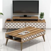 Hanah Home Set TV komoda i klub sto City, Orah-beli