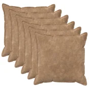 vidaXL Prevleka za blazino 6 pcs HOUTEN Taupe 65 x 65 cm Mikrofibra