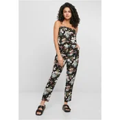 Womens Viscose Bandeau Jumpsuit Black Tropical