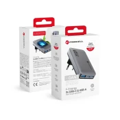 FORCELL Mrežni polnilnik za telefon Forcell F-Energy Ultra Slim GaN III 2 x USB C + USB A QC4.0 PD 4A 65W VT-47 siva 0INT