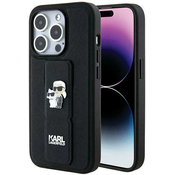 Karl Lagerfeld KLHCP13LGSAKCPK iPhone 13 Pro 6.1 black hardcase Gripstand Saffiano KarlChoupette Pins (KLHCP13LGSAKCPK)