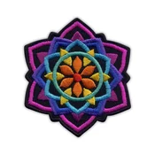 shumee Našitek MANDALA - črn majhen 3 - samolepilna podlaga - vezen našitek/značka/emblem