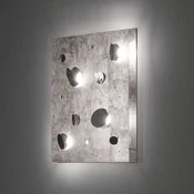 Knikerboker Buchi stensko svetilo 60x60cm srebrni list - Hodnik - Dizajn - srebro - Kovina