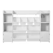 VEVOR Otroški organizator za igrače in knjižna polica 1387x30x945 cm bela