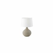 Bijelo-smeda stolna svjetiljka od keramike i tkanine Trio Martin, visina 29 cm