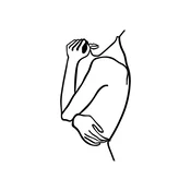 Wallity Zidna dekoracija Woman 2, 70x38cm, Crna