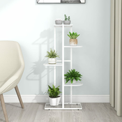 Stalak za cvijece s 5 razina 43 x 22 x 98 cm bijeli metalni