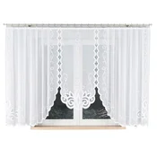 shumee Ewelina - Že izdelana žakard zavesa z izrezom na dnu - 400x160 cm - bela