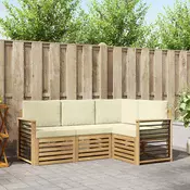 Setovi sofa s jastukom 4 pcs Bijela i krem Poliester