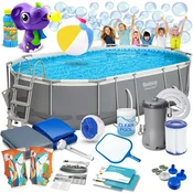Vrtni bazen s okvirom 488 x 305 x 107 cm 18u1 Bestway 56448 + stroj za mjehuriće BESPLATNO