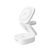 Maxlife Maxlife, 3-v-1 brezžični polnilnik MagSafe Qi 15W za pametni telefon/AirPods/Apple Watch, Bela, (5000193243)