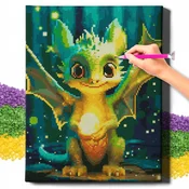 shumee Diamantna slika 5D z okvirjem Diamantno vezenje 30x40 Mozaik za otroke Oh Art!