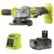 shumee 256713 RYOBI Brezkrtačni kotni brusilnik 125 mm RAG18BL + 4Ah baterija RB1840X + 1x 1,5A polnilnik RC18115