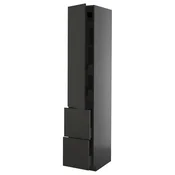 METOD / KNIVSHULT Vis elm+polic/4 ladice/vr/2 fronte, crno-siva/Nickebo mat antracit, 40x60x220 cm