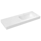 SAPHO EMICO Stenski Mat Beli Umivalnik Rockstone 190x50cm, Desni Límec