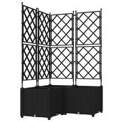 vidaXL vidaXL Vrtna zasaditev s rešetko 3 kosa Črna 80x80x143 cm, (22010913)