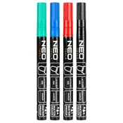 shumee Gradbeni marker, 4 barve, permanentni, vodoodporen, lakiran, aluminijast, 4 kosi.