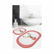 Crveno-bijele kupaonske prostirke u setu 2 kom 60x100 cm – Mila Home