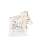 Doudou Darilni set Plišasti medvedek z kapico 25 cm bež