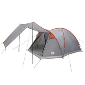 vidaXL vidaXL Kabinski šotor Siva in oranžna 4 osebe Poliester in jeklo, (5000309463)