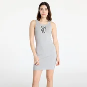 Obleka Calvin Klein Jeans Sl Cotton 1X1 Rib Dress Gray L