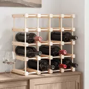 Vidaxl vidaXL Stojalo za vino za 12 steklenic, 46,5 x 23 x 46,5 cm, masivni borov les