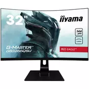 Iiyama 32 ETE curved gaming, R1800, G-Master red eagle, FreeSync Premium, 2560x1440@144Hz, 400cdm?, 2x DisplayPort, 2xHDMI, 1ms MPRT, Spea