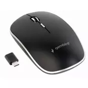 Gembird Mouse MUSW-4BSC-01, črna, brezžična, sprejemnik USB Type-C