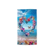 Hitrosušeča se brisača za plažo FLOWER LOVE barvna 70 x 140 cm, 100% mikrotkanina