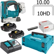 Set DST221-XL: Aku sponkač + 2 bateriji + polnilec + kovček + sponke 10HD | MAKITA - Makita - 10mm - 6-22 - 10HD - 18V - 2.4