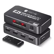 Techly IDATA HDMI2-4K3160B HDMI 2.0b 3x1 4K60Hz stikalo z daljinskim upravljalnikom