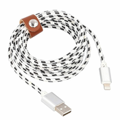 Northix Polnilni kabel Lightning na USB, pleten - 2 m