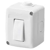 Gewiss System, naizmenicni prekidac 16A, nadgradni, IP40, sivi